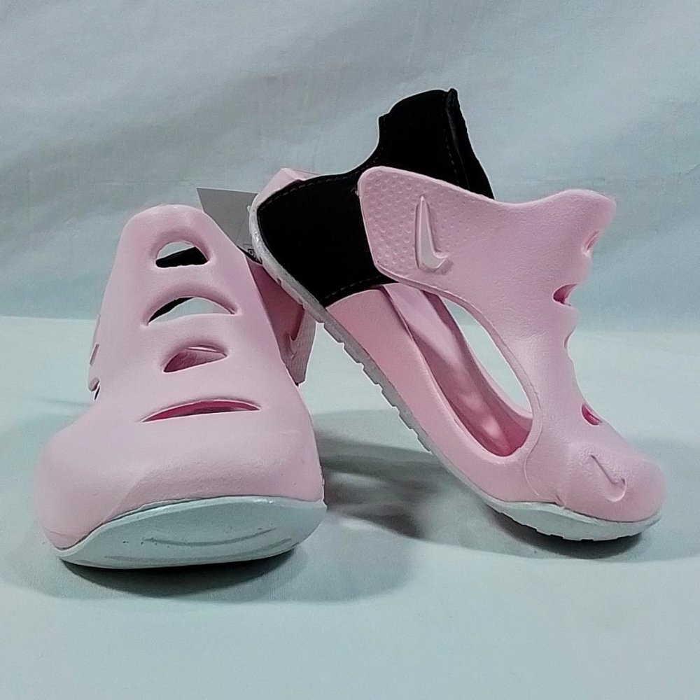Nike Kids Pink and Black Slip-On Sandals